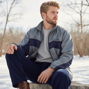 Vintage Polo Sport Ralph Lauren Navy/Gray Jacket - Men's Size Large